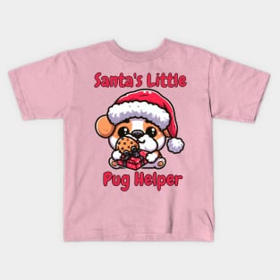 Merry Pugmas Funny Christmas Santa Pug Owner Kids T-Shirt